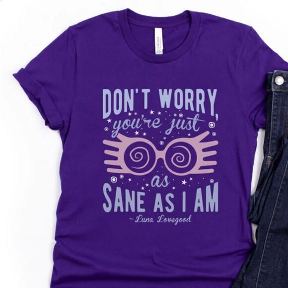 Don't Worry You're Just As Sane As I Am Wizard Tee size medium - Picture 1 of 7